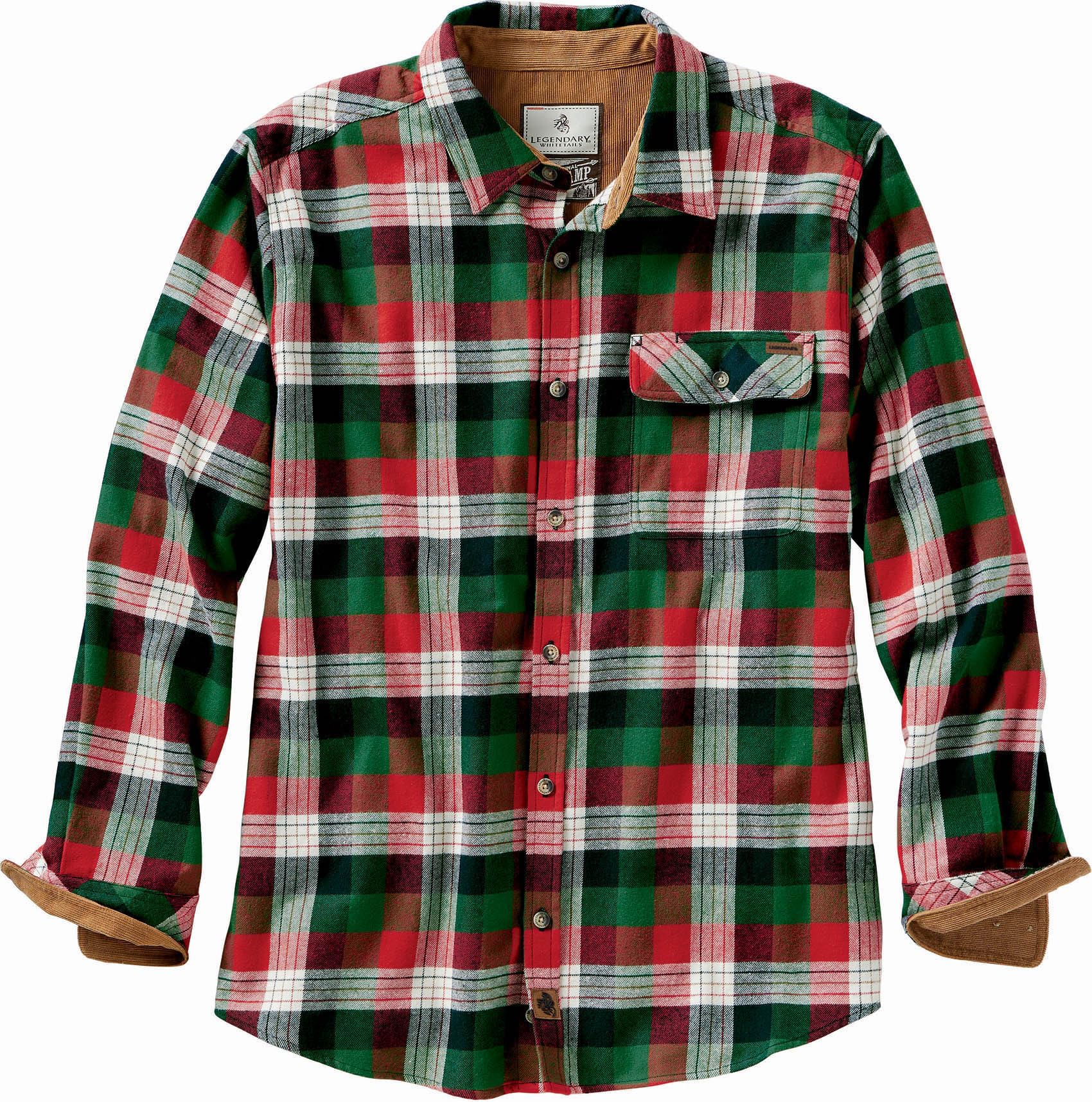 Legendary Whitetails Men's Flannel Shirt Long Sleeve Button Down 100% Cotton-98