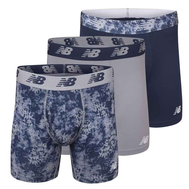 New Balance Men's Performance Boxer Briefs with Fly, Breathable Stretch Underwear, Moisture Wicking, Soft Waistband (3 Pack)-97