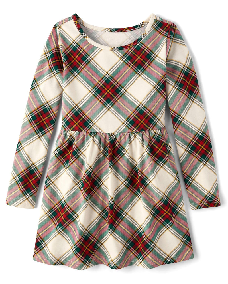 The Children's Place Girls Printed Skater Dress, Long Sleeve