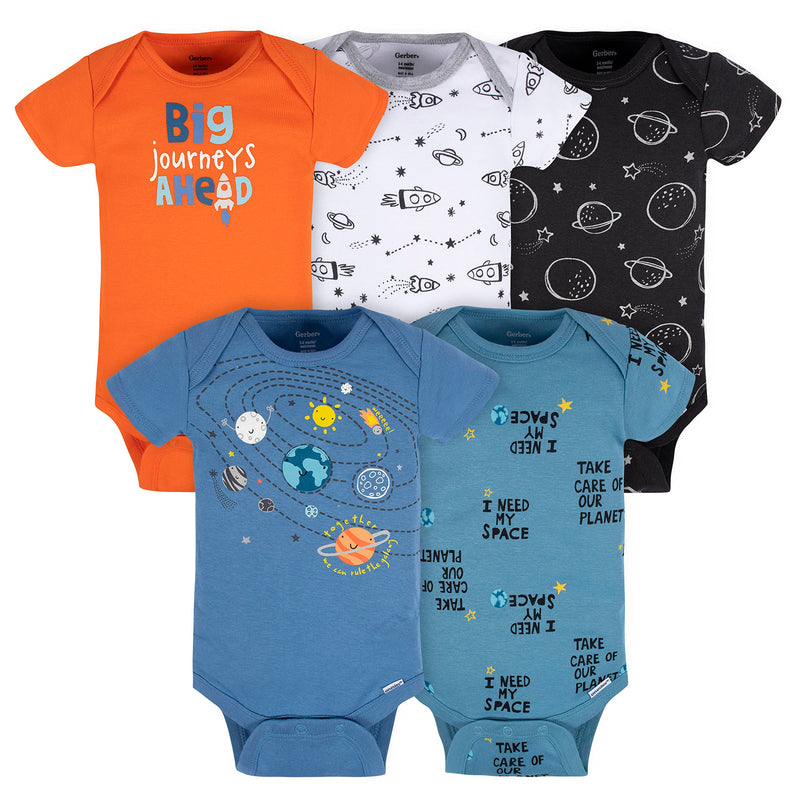 Gerber baby-boys 5-pack Short Sleeve Variety Onesies Bodysuits