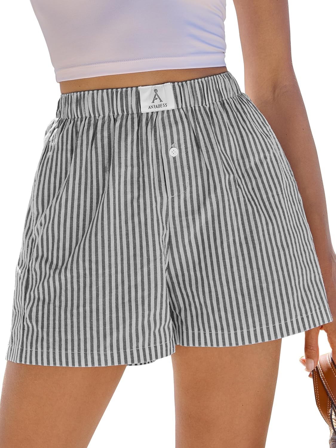 ANRABESS Boxer Shorts for Women Gingham Pajama 2026 Summer Casual Lounge Sleep Plaid Shorts Y2K Beach Bottoms-83