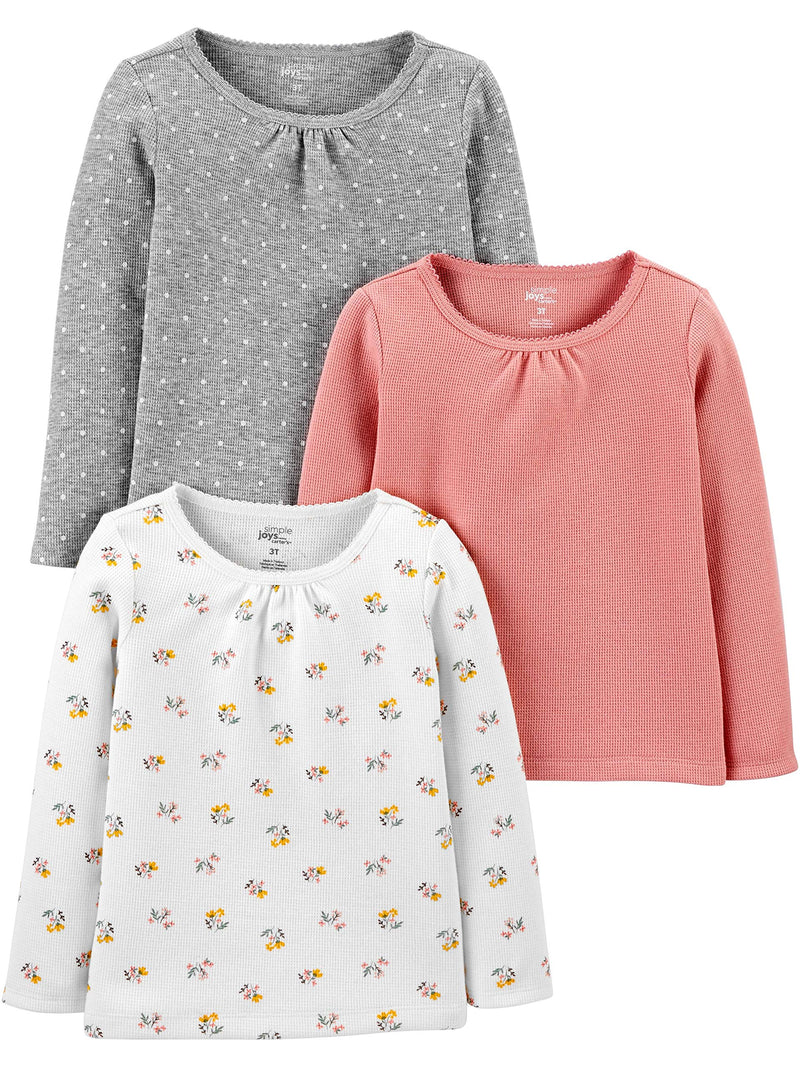 Simple Joys by Carter's Baby-Girls Long-Sleeve Shirts, Pack of 3