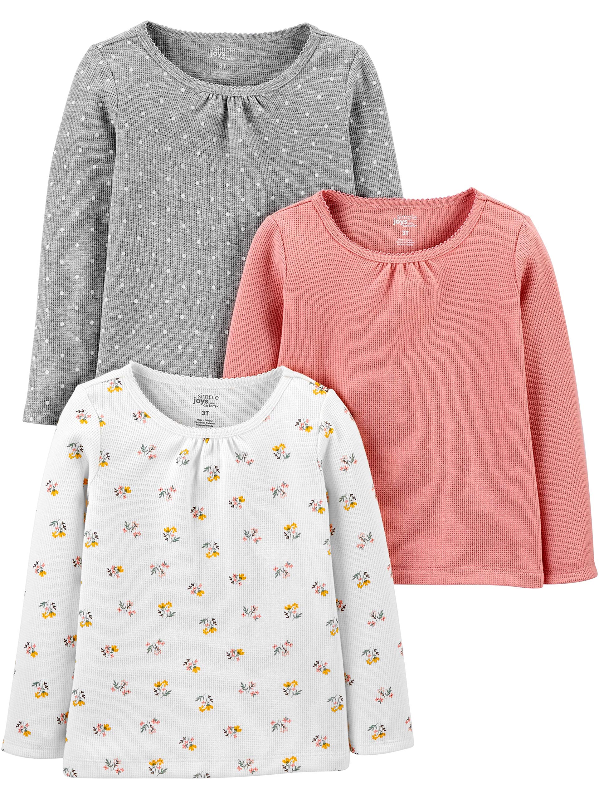 Simple Joys by Carter's Baby-Girls Long-Sleeve Shirts, Pack of 3