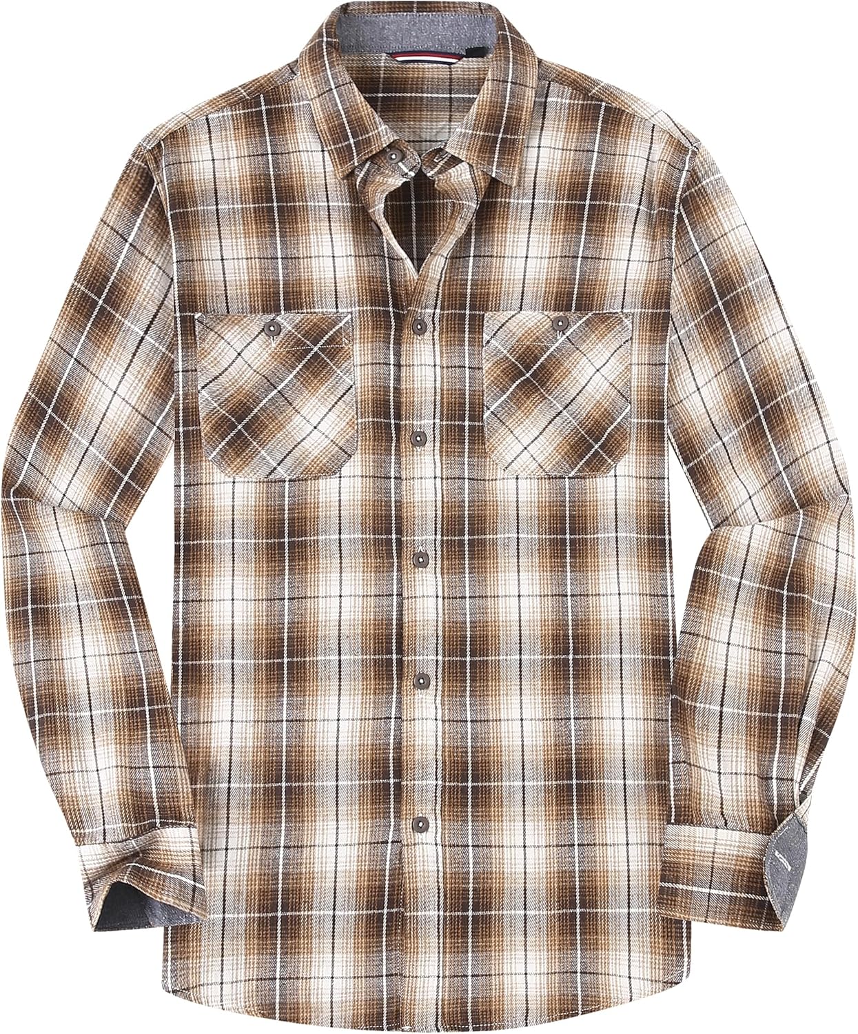 Esabel.C Mens Flannel Shirt Regular Fit Long Sleeve,Casual Button Down Plaid Flannel Shirt for Men-38