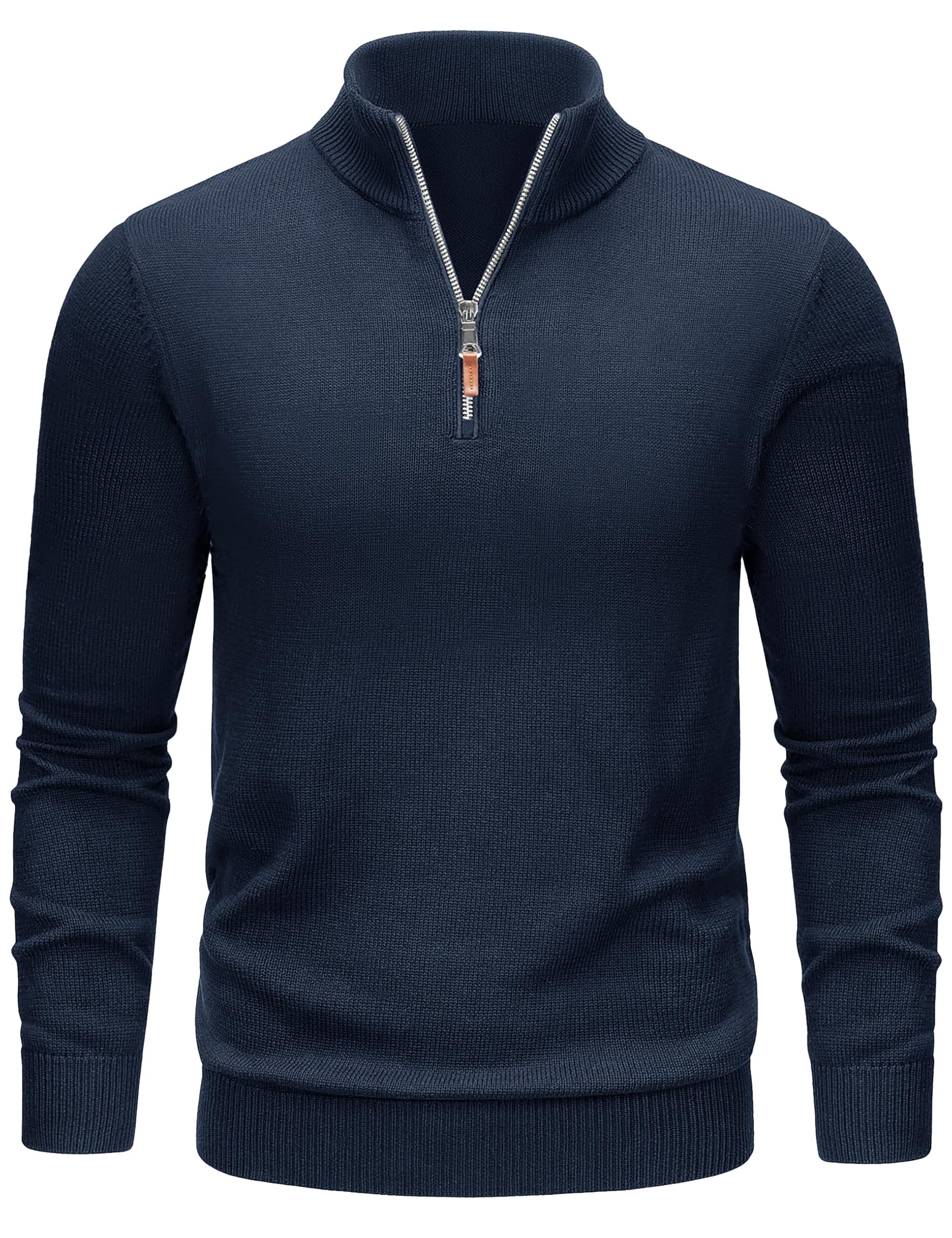 TACVASEN Men's 1/4 Zip Sweaters Cotton Casual Pullover Sweaters Knit Fall Winter Sweatshirts-48
