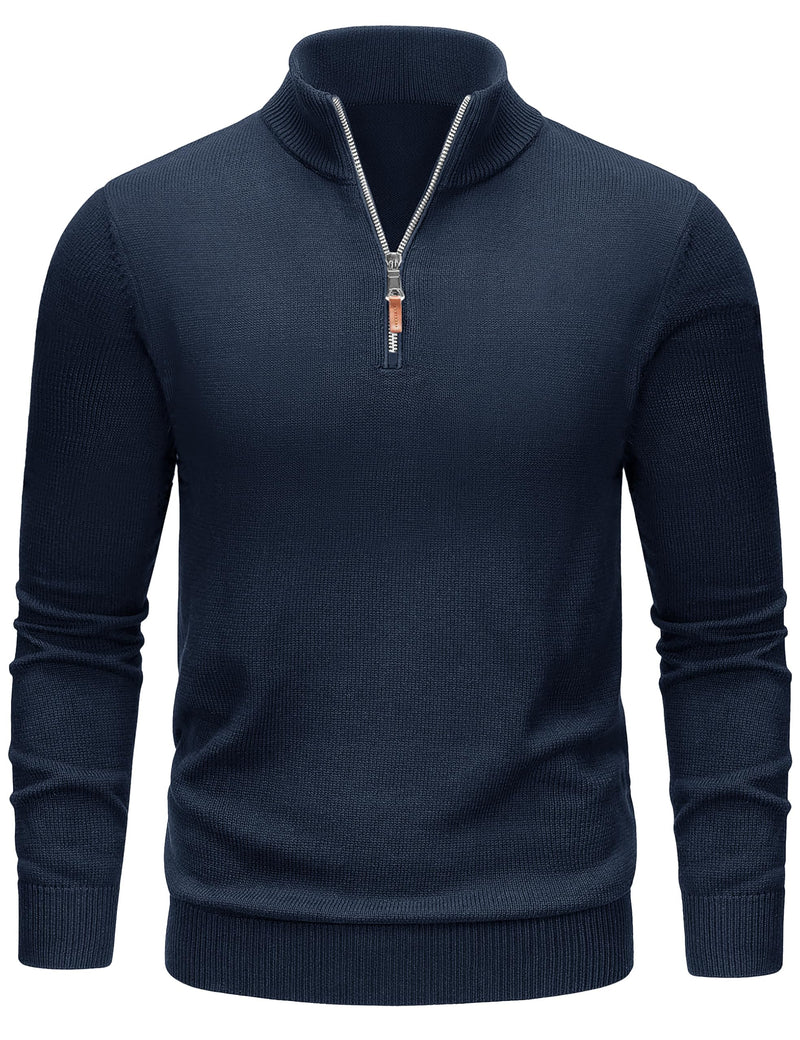 TACVASEN Men's 1/4 Zip Sweaters Cotton Casual Pullover Sweaters Knit Fall Winter Sweatshirts-22