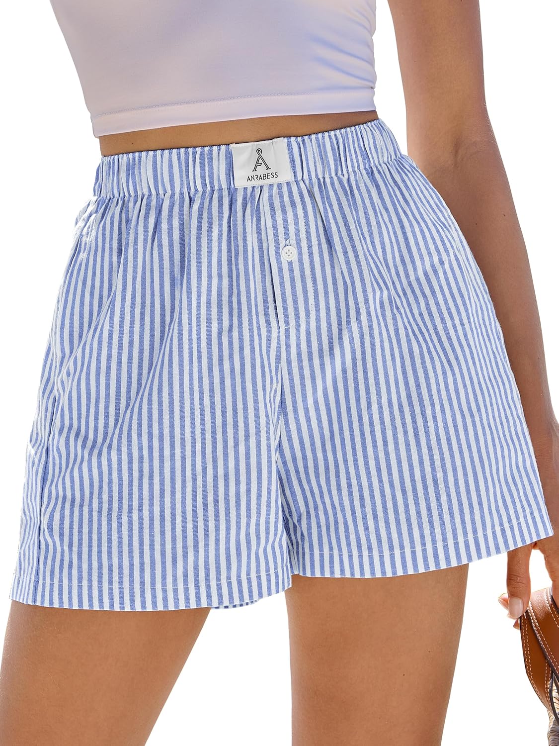 ANRABESS Boxer Shorts for Women Gingham Pajama 2026 Summer Casual Lounge Sleep Plaid Shorts Y2K Beach Bottoms-92