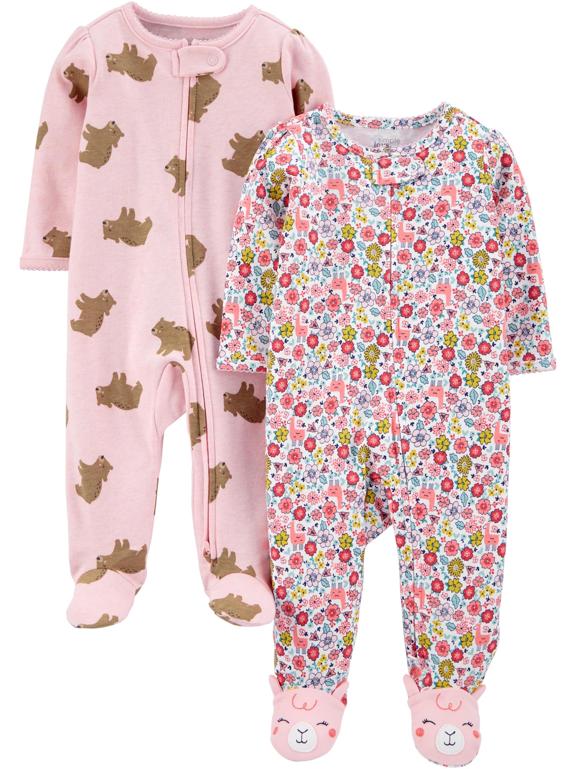 Simple Joys by Carter's Baby Girls' Cotton Footed Sleep and Play, Pack of 2-26
