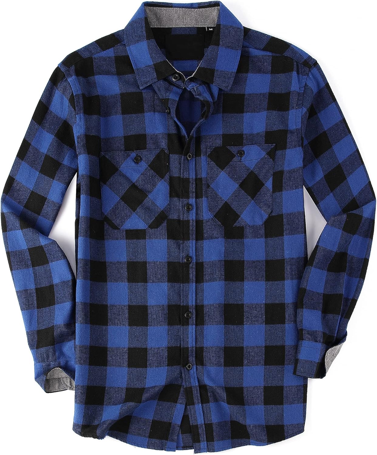 Esabel.C Mens Flannel Shirt Regular Fit Long Sleeve,Casual Button Down Plaid Flannel Shirt for Men-89