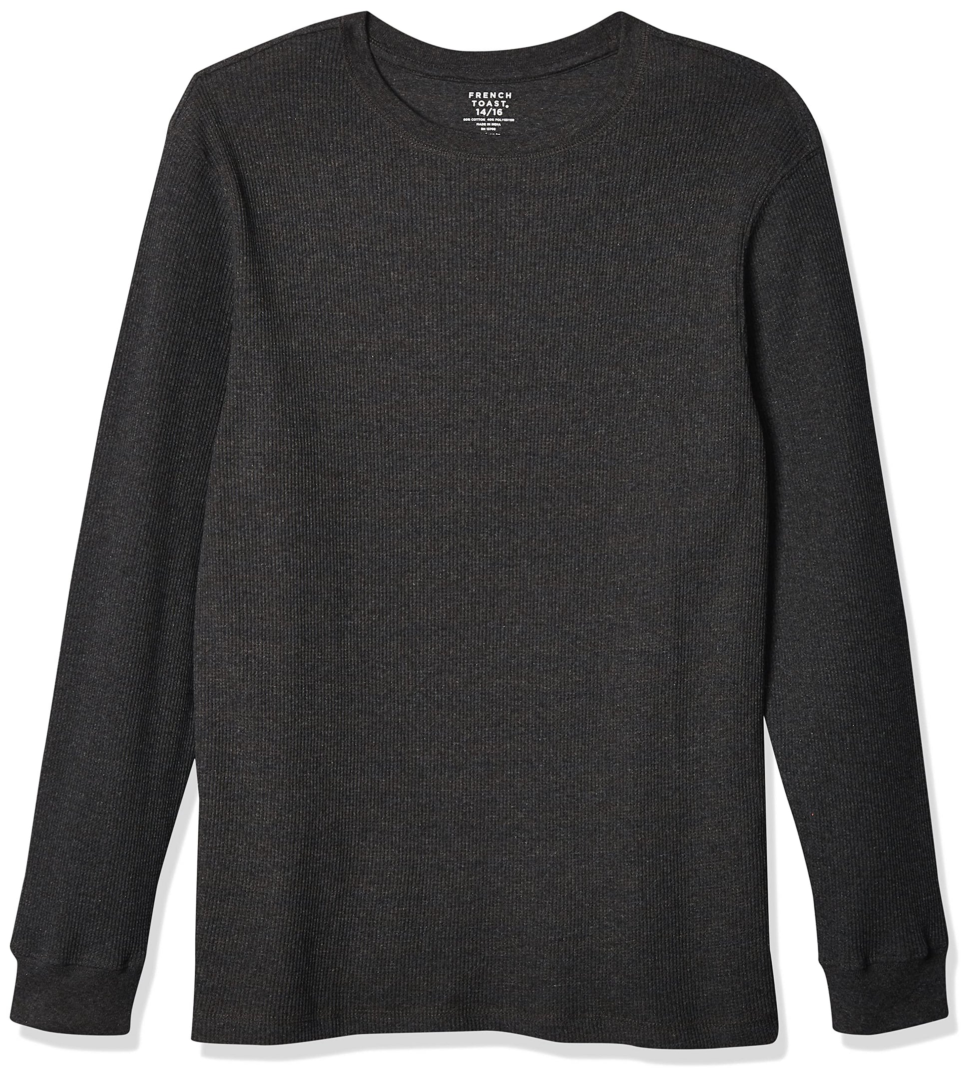 French Toast Boys Long Sleeve Thermal Waffle Tee T-Shirt White