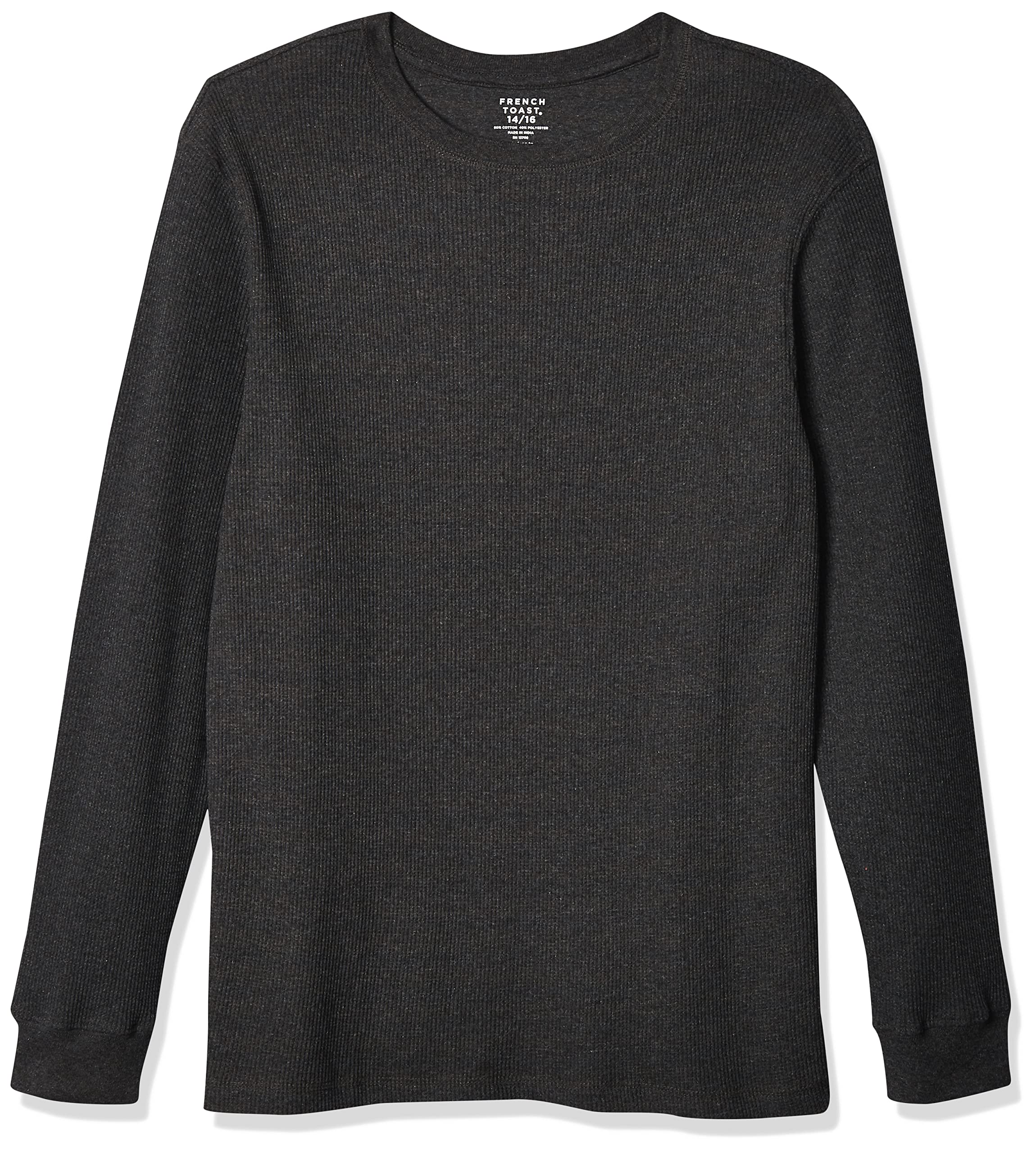 French Toast Boys Long Sleeve Thermal Waffle Tee T-Shirt White