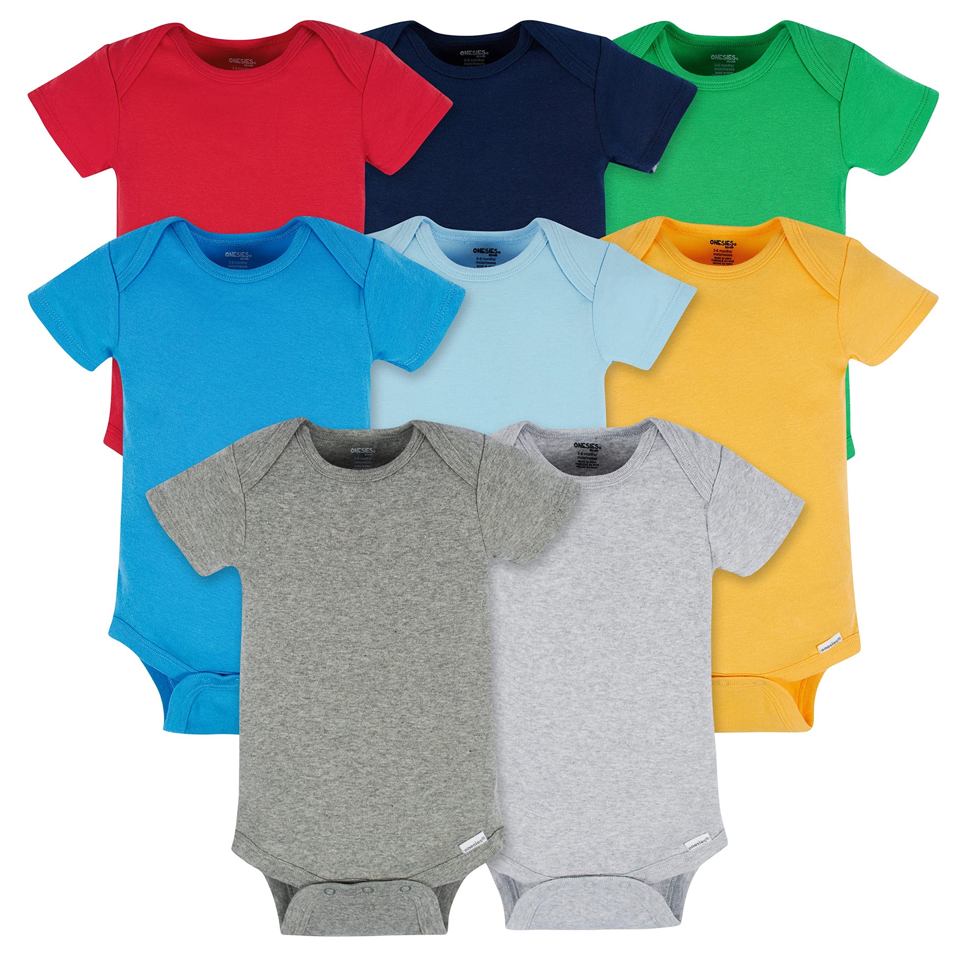 Onesies Brand baby-boys 8-pack Short Sleeve Mix & Match Bodysuits