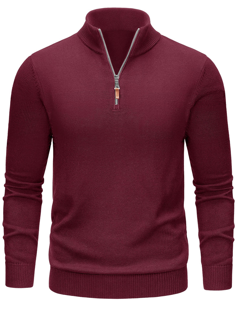 TACVASEN Men's 1/4 Zip Sweaters Cotton Casual Pullover Sweaters Knit Fall Winter Sweatshirts-7