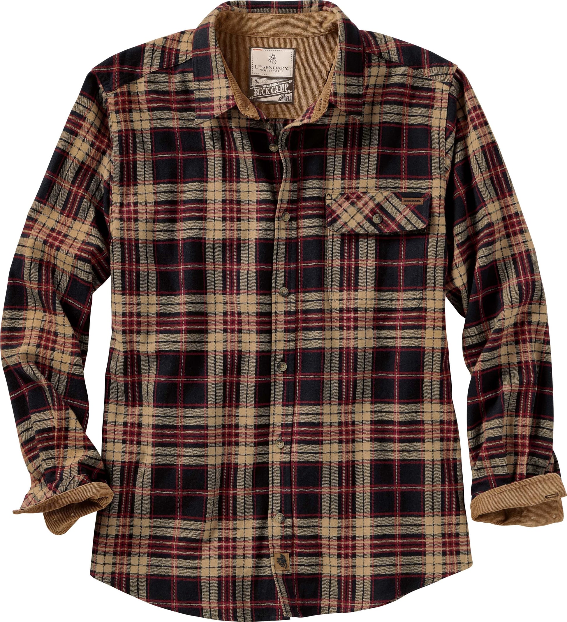 Legendary Whitetails Men's Flannel Shirt Long Sleeve Button Down 100% Cotton-34