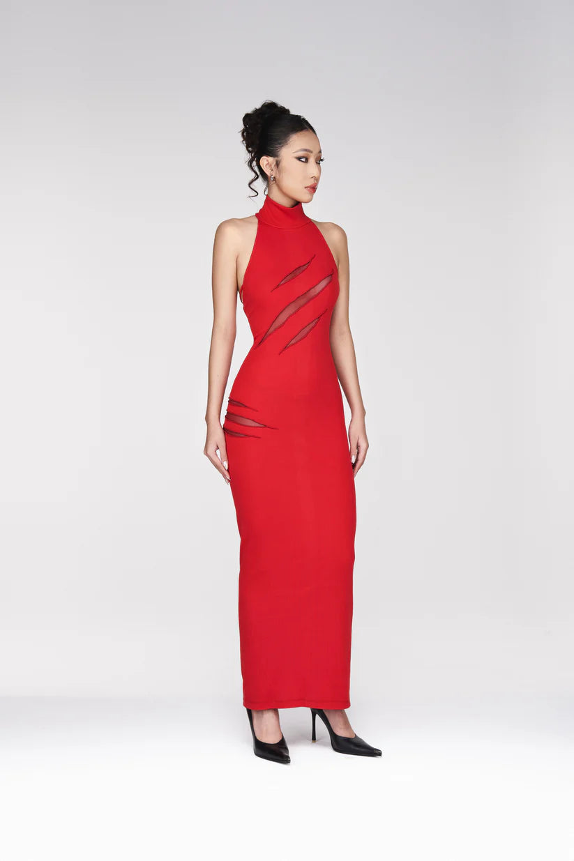 Kalathia Women's Scratch Dress, MEDIUM, RED