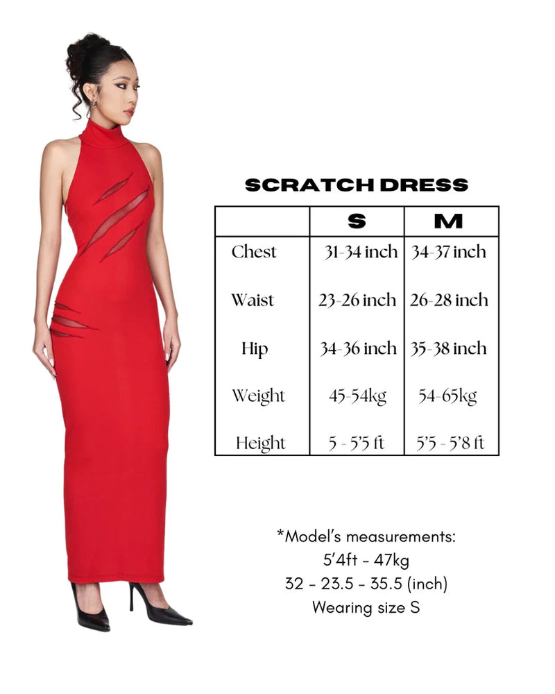 Kalathia Women's Scratch Dress, MEDIUM, RED-4
