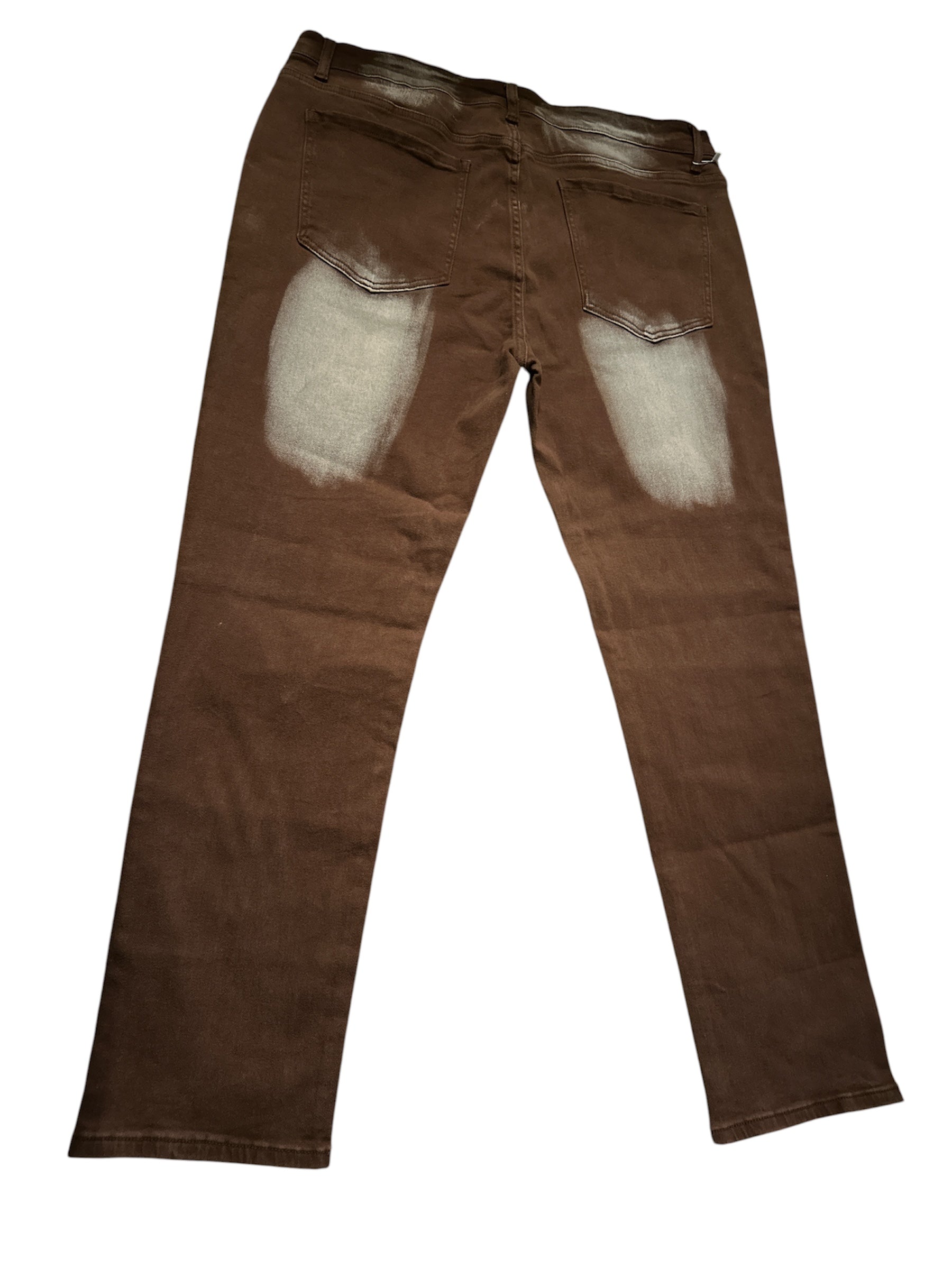 New Fashion Men's Slim Fit Jeans Stretch Ripped Skinny Jeans, BROWN, 40-3