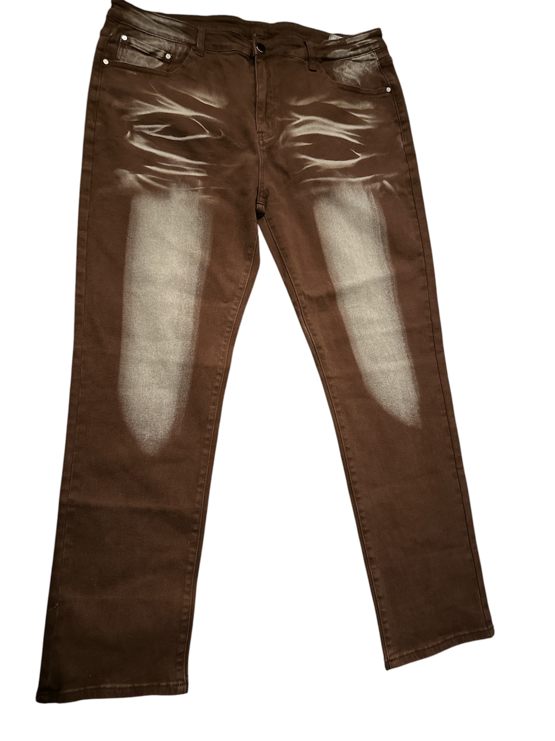 New Fashion Men's Slim Fit Jeans Stretch Ripped Skinny Jeans, BROWN, 40-4