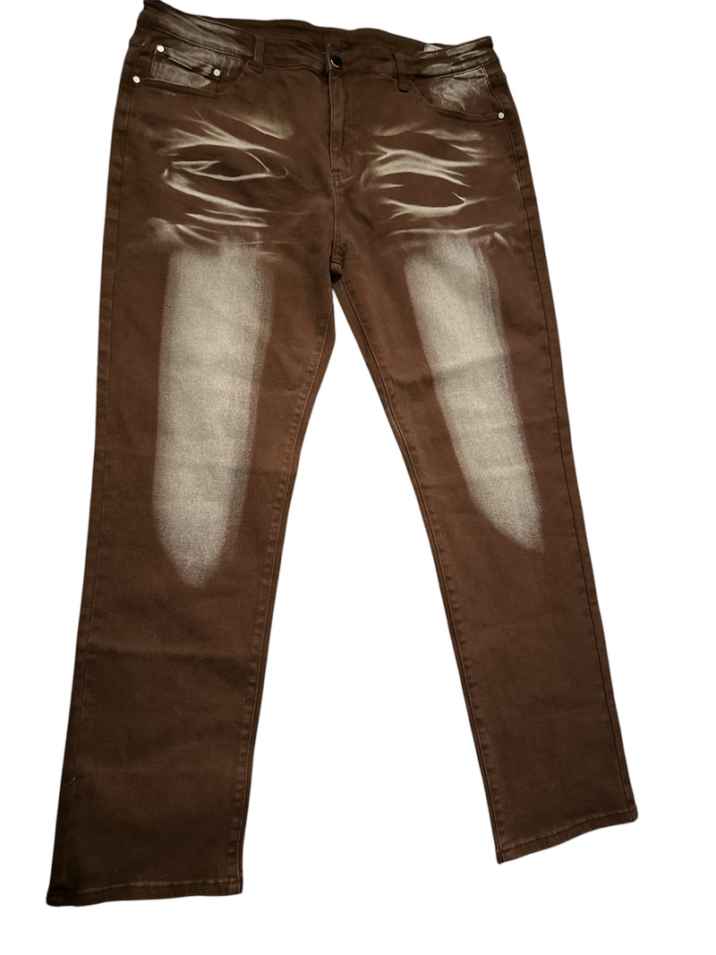 New Fashion Men's Slim Fit Jeans Stretch Ripped Skinny Jeans, BROWN, 40-4