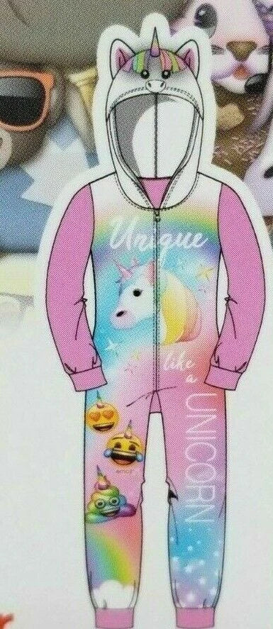 Emoji Girls Kids Hooded Blanket Sleeper, UNICORN HEARTS - SMILEY FACE, 4