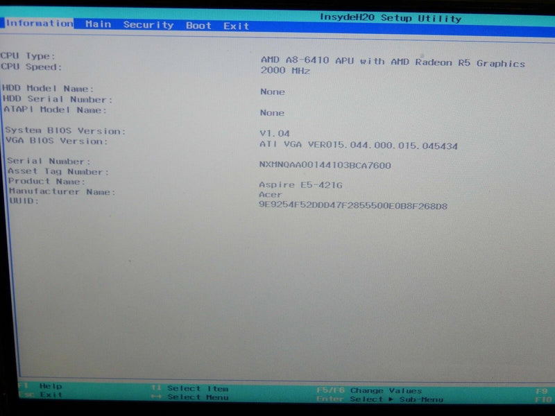 Acer E14 E5-421G AMD A8-6410 APU Motherboard W/RADEON R5 2.0GHz CPU NBMNQ11004