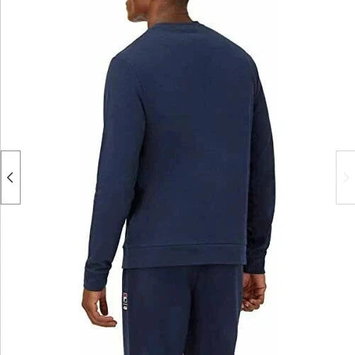 FILA Mens Long Sleeve Crew Neck Lightweight Sweatshirt, NAVY, SZ XXL