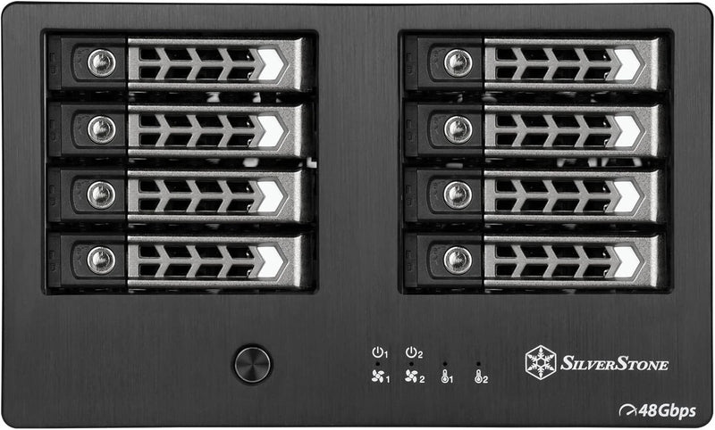 Silverstone Tek RL-TS821S 8 Bay 2.5" SAS/SATA Hard Drive Enclosure to Mini-SAS