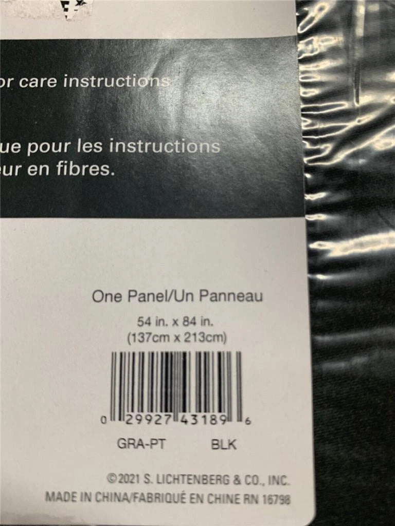 Sun Zero Barrow Energy Efficient Rod Pocket Curtain Single Panel, 54" x 84", Blk