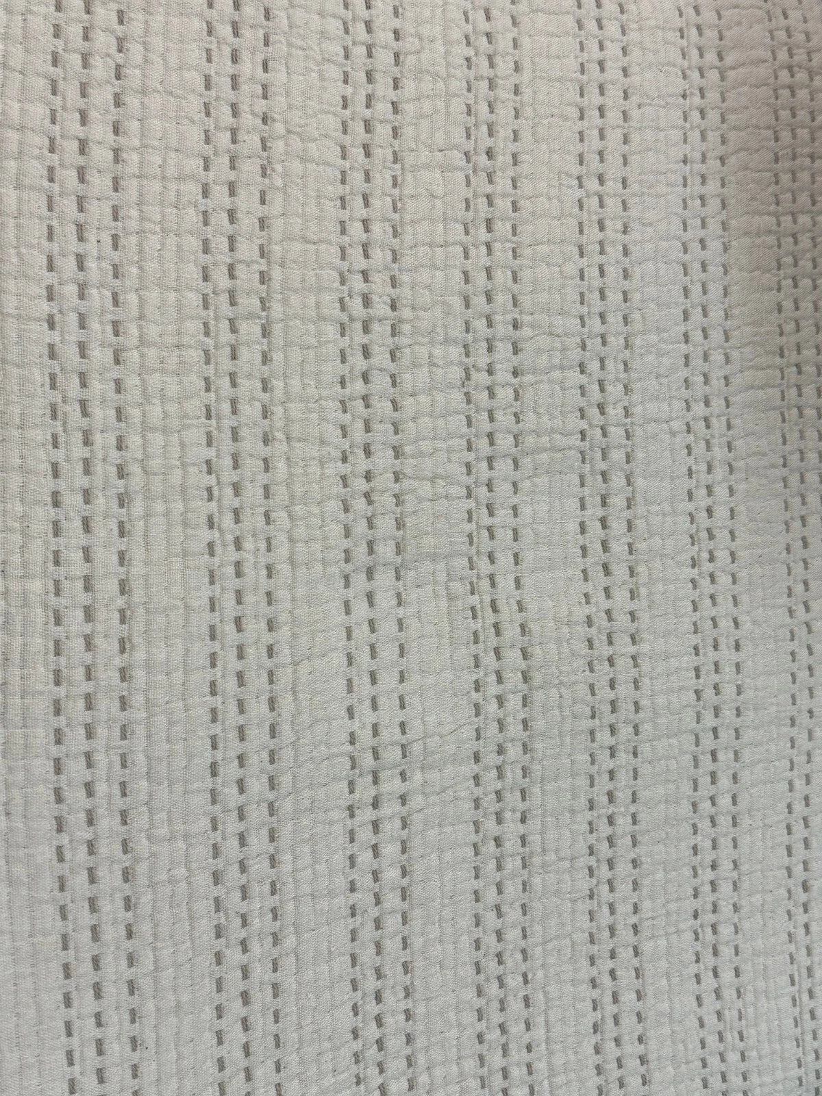 Oake 100% Cotton Super Soft Contrast Stitch Coverlet Queen, Ivory MSRP $200