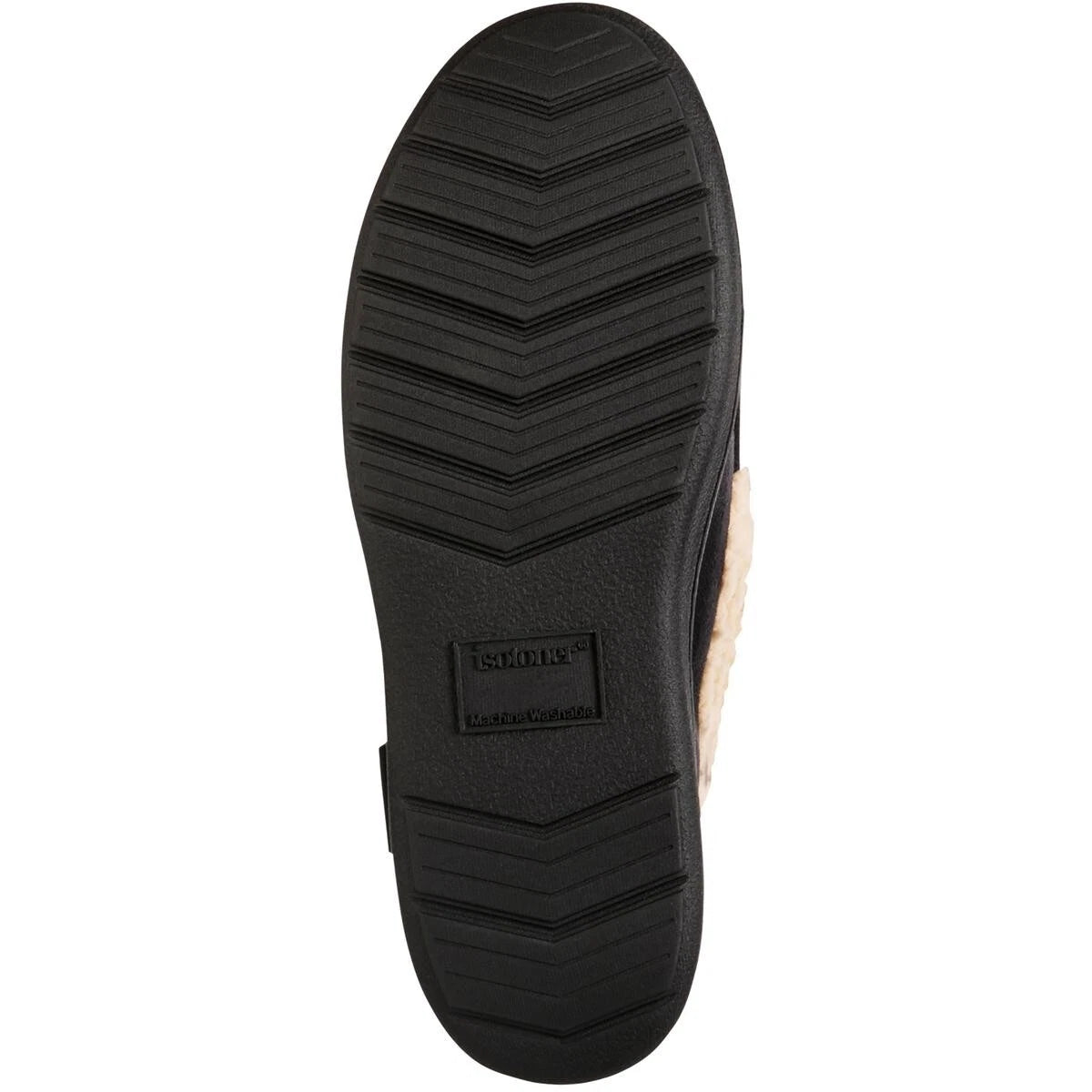 isotoner Mens Faux Suede Memory Foam Moccasin Slippers, BLACK, SIZE XXL 13-14