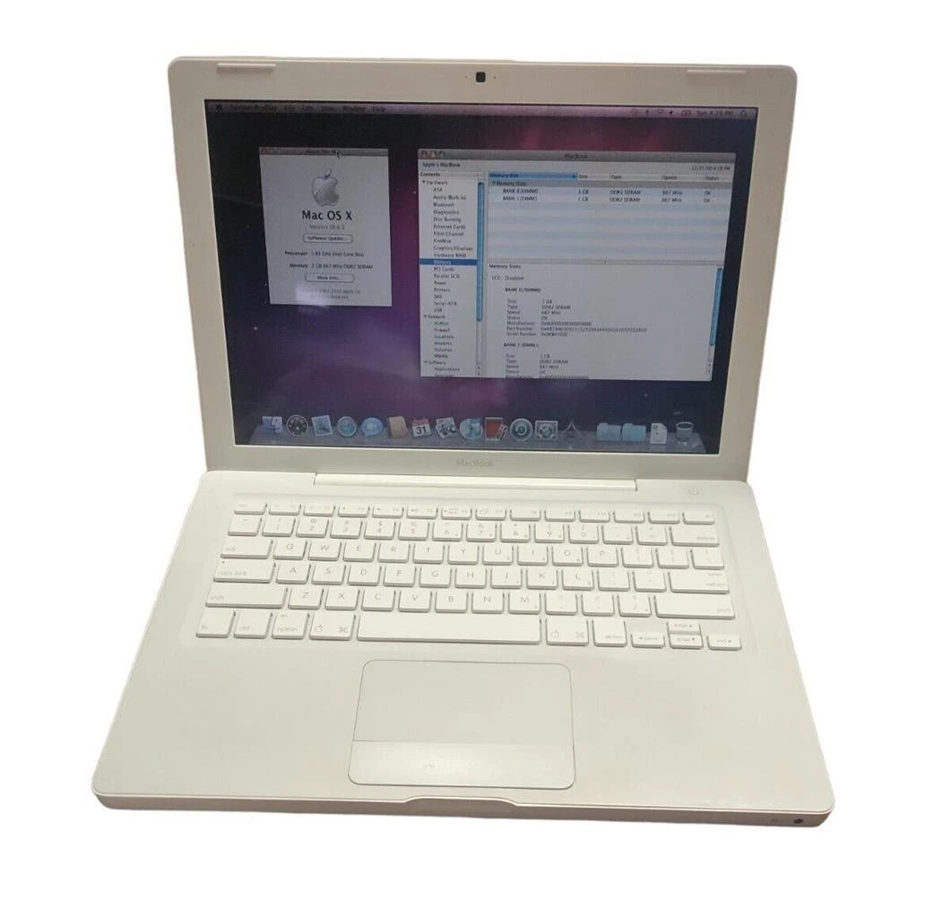 Apple MacBook 2006 A1181 13.3"Intel core Duo 1.83GHz 2GB RAM 80GB HDD