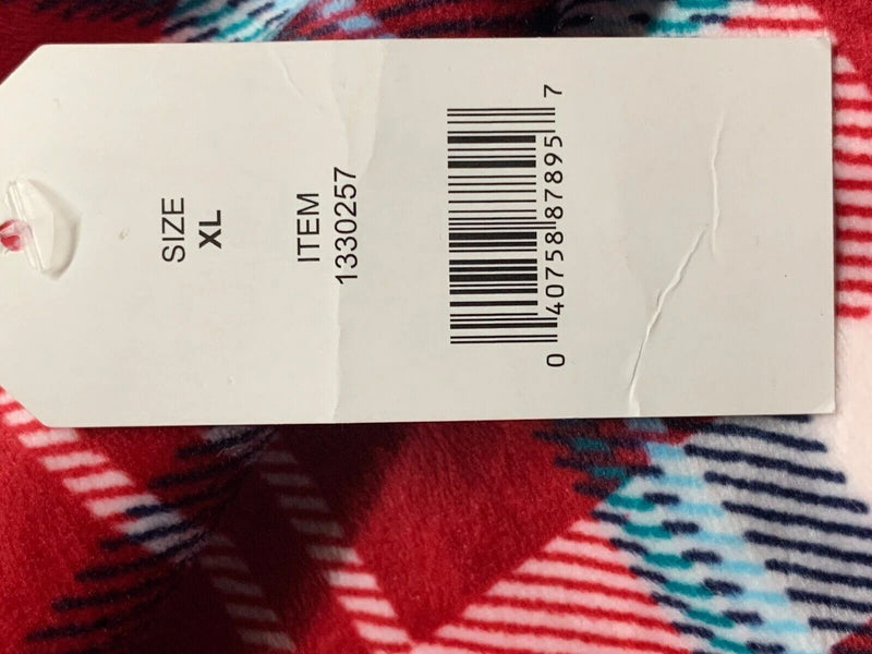 Nautica Womens Fleece Pajama Sleepwear Top (X-Large, Red White Plaid) TOP ONLY