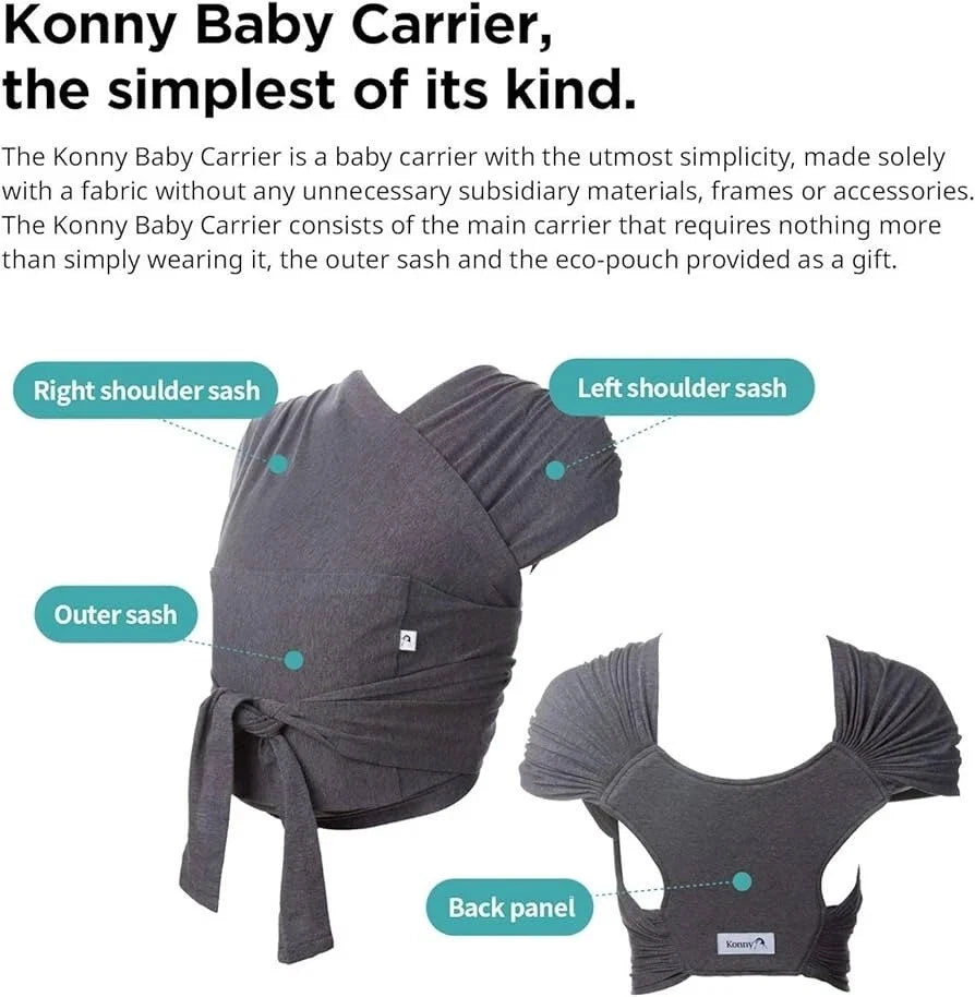 Konny Baby Carrier Flex Premium Breathable SoftBreeze Material - Navy - Small