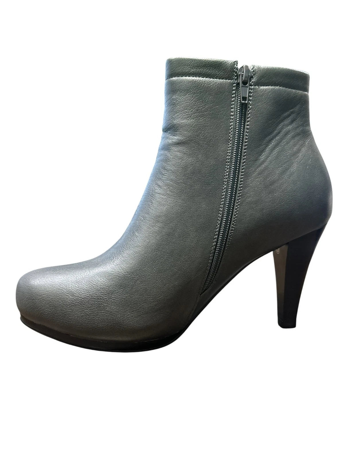 Llynda More Women More Love Faux Leather Comfortable Mid Heel Ankle Boot, 10
