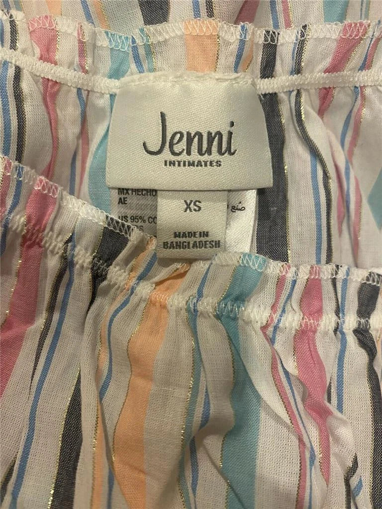 Jenni Striped Chemise Nightgown, LUREX STRIPE, XS