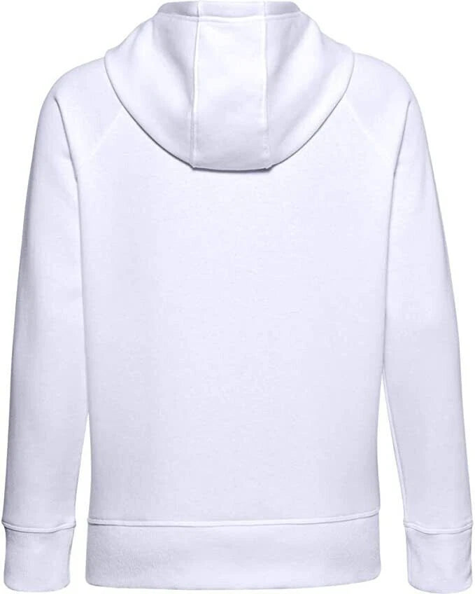Under Armour Women's Rival Fleece Pull-Over Hoodie, White, Size SMALL