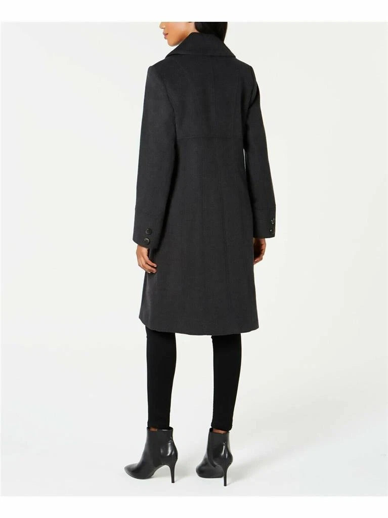 Authentic JONES NY Womens Pocketed Single-Breaste<wbr/>d Walker Coat, BLACK, 4