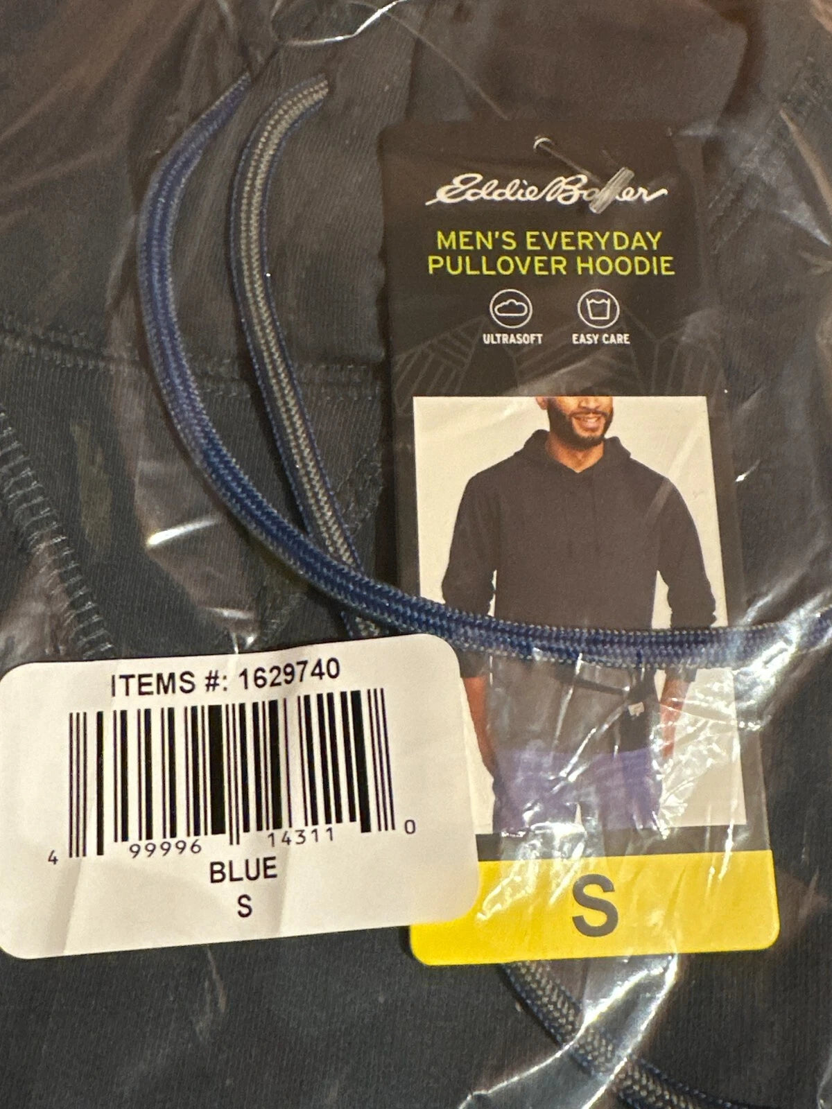 Eddie Bauer Men’s Everyday Pullover Hoodie, BLUE, Small