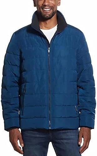 Weatherproof Men’s Ultra Luxe Water Resistant Puffer Jacket, Blue Sphere, Small