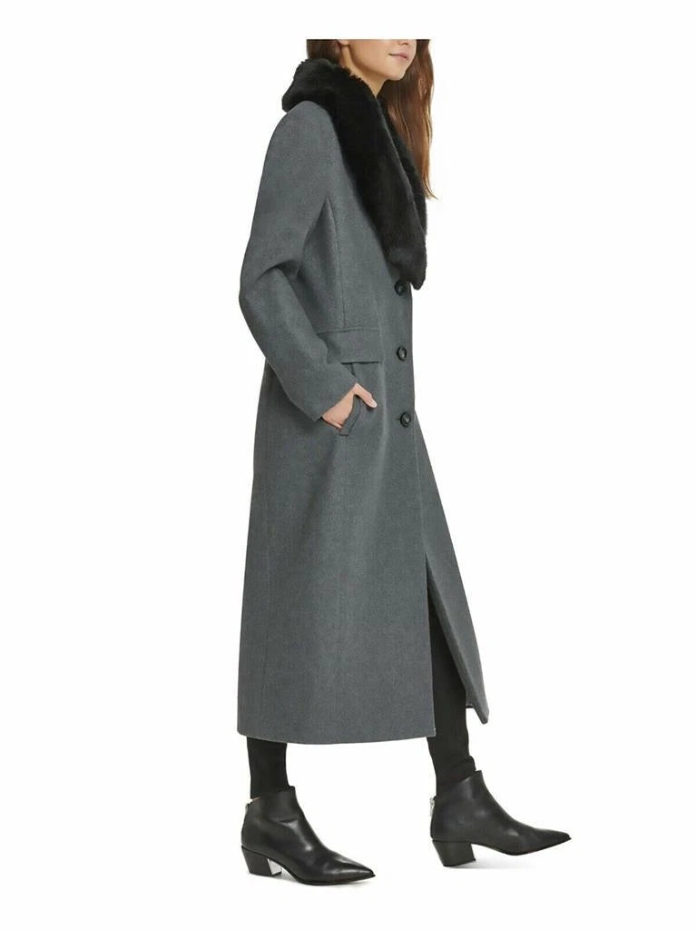 Authentic DKNY Faux-Fur-Colla<wbr/>r Maxi Coat, CHARCOAL, S MSRP: $460