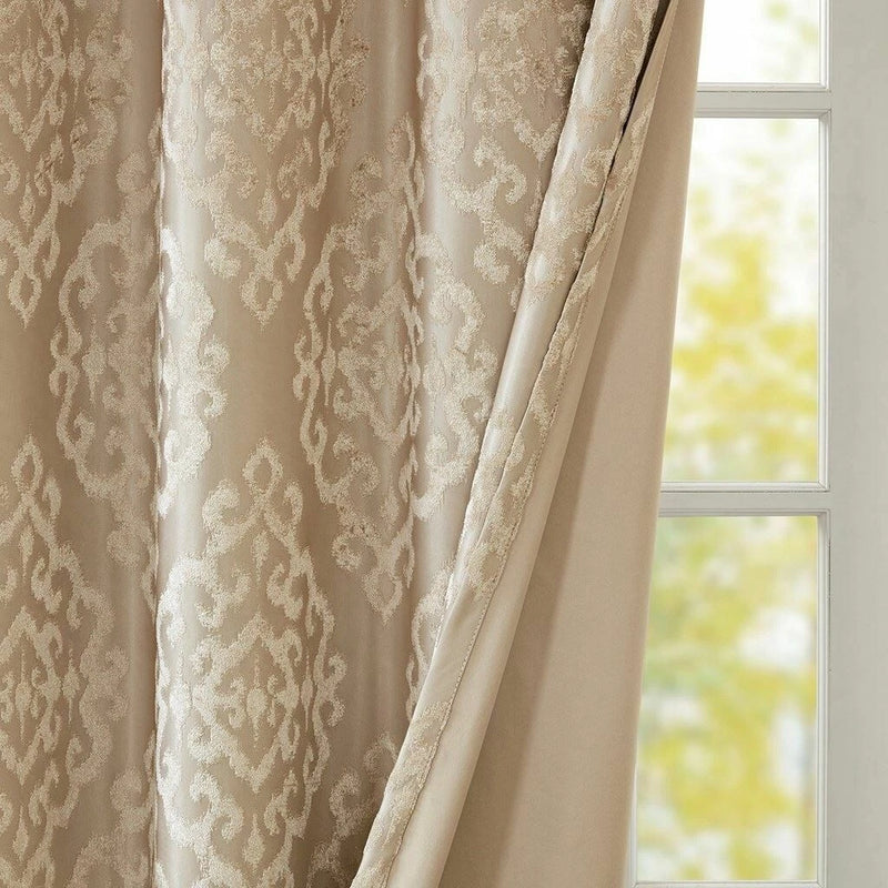 SUN SMART Mirage Total Blackout Single Window Curtain, Champagne, 50"W X 108"L