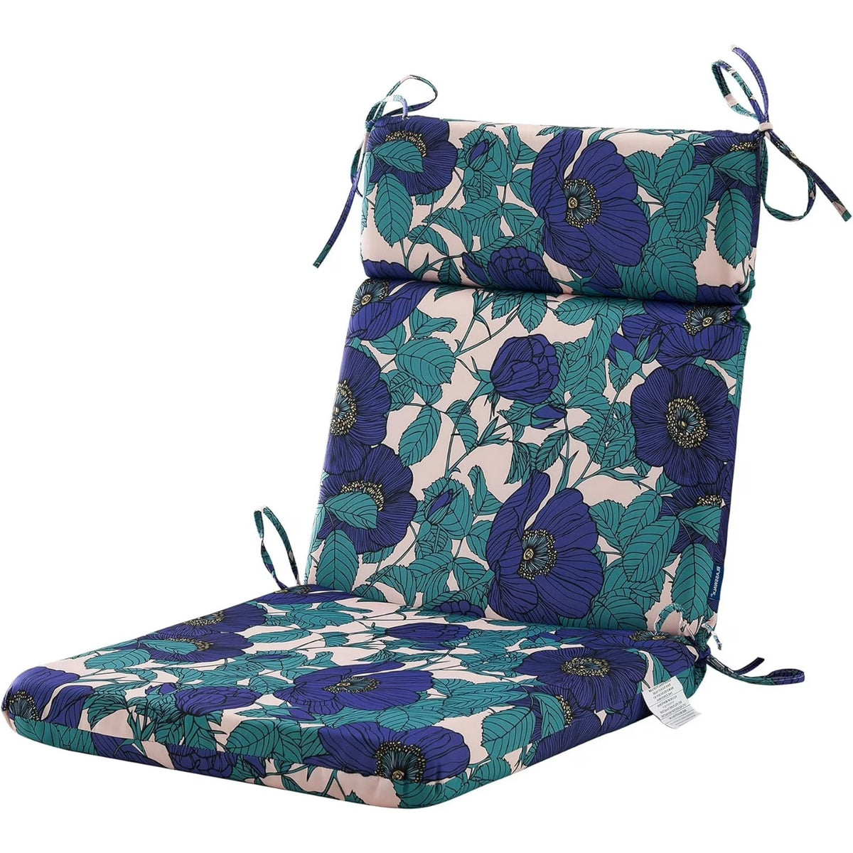 BLISSWALK Outdoor Seat Back Chair Cushion/Indoor Hatteras Ebony Round Adirondack