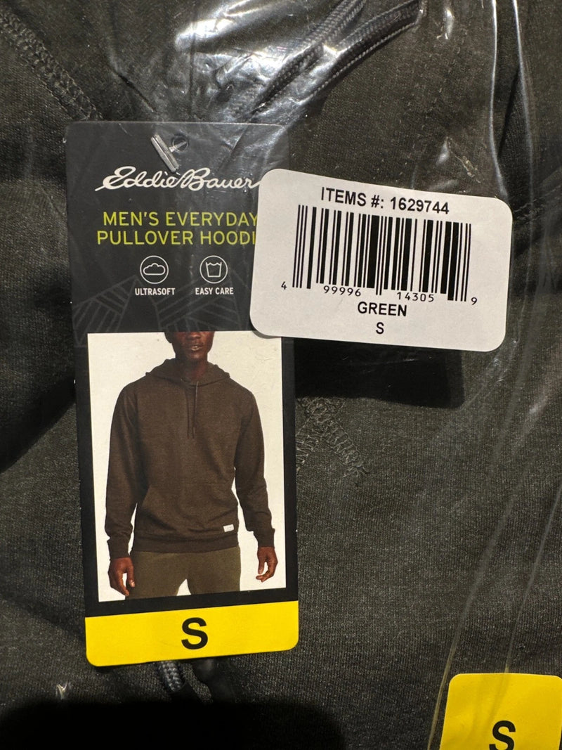 Eddie Bauer Men’s Everyday Pullover Hoodie, GREEN, S