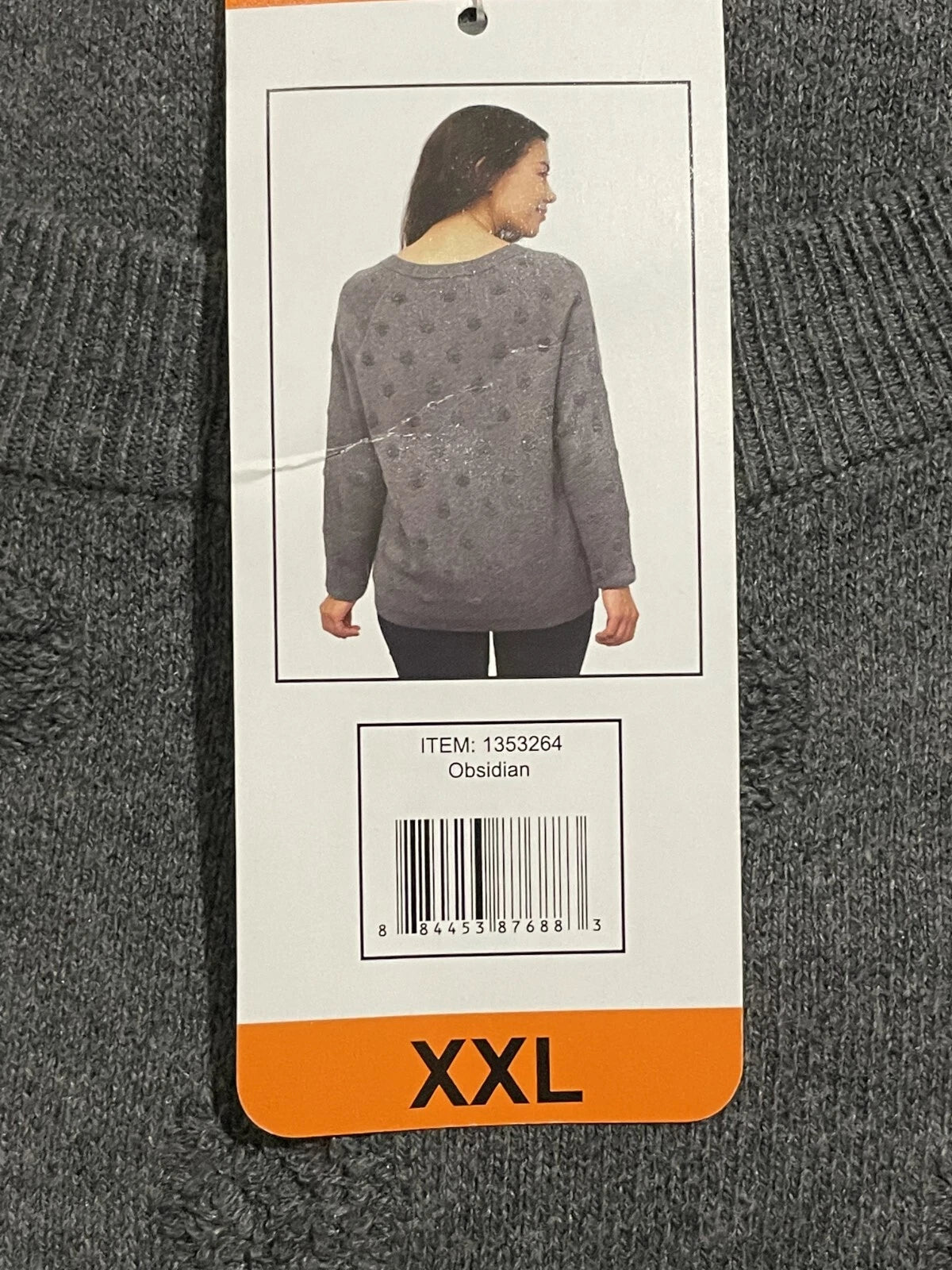 Leo &amp; Nicole Ladies' Pullover Sweater with Textured Circles, Obsidian , XXL