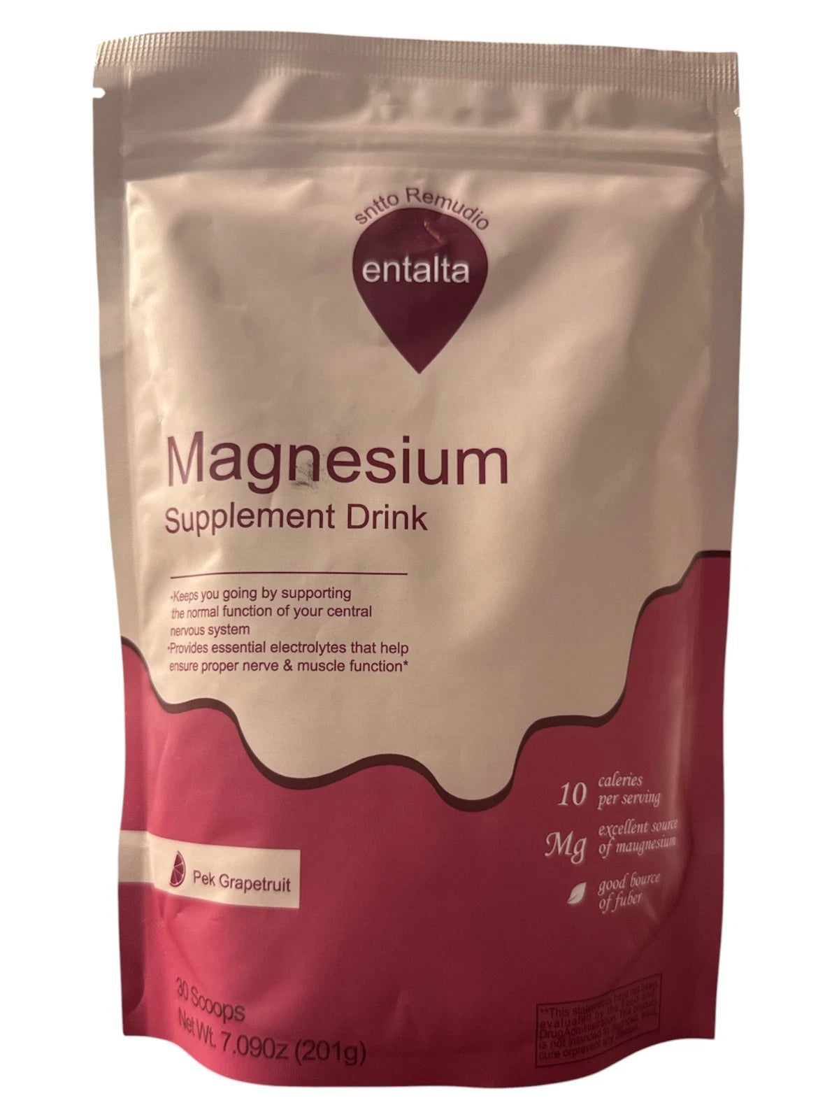 Entalta Magnesium Supplement Drink Mix - Pink Grapefruit - 30 Scoops 7.09oz
