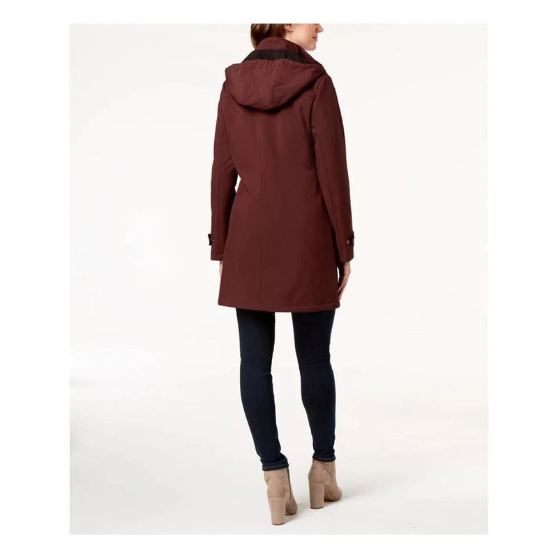 CALVIN KLEIN Womens Pocketed Rain Coat, MAROON, XS MSRP: $200