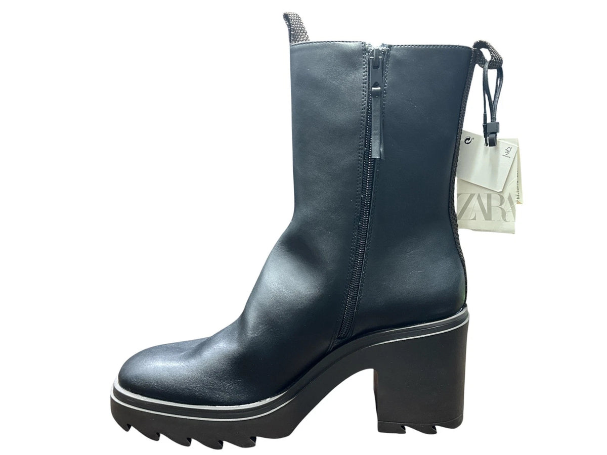 Zara Women's z1T Botin Ankle Boots, Black, 41-10