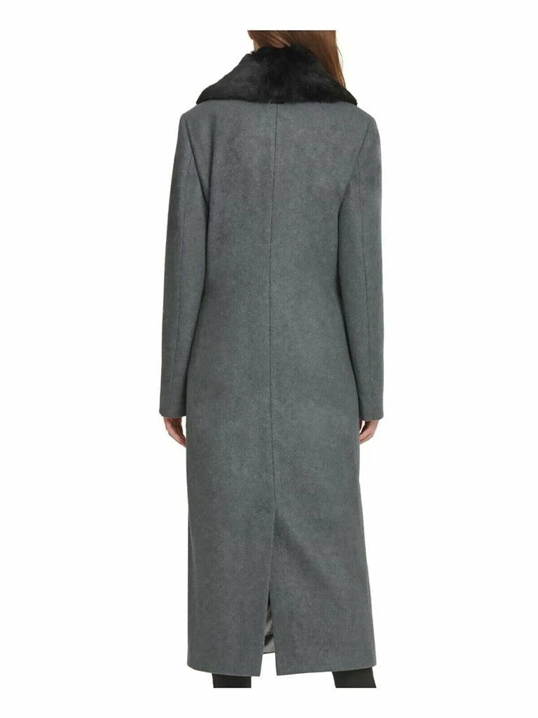 Authentic DKNY Faux-Fur-Colla<wbr/>r Maxi Coat, CHARCOAL, S MSRP: $460