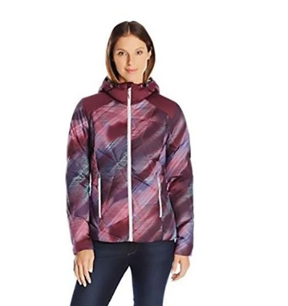 Spyder Women's Bernese Down Jacket, Geo Rays Voila Print/Fini, L