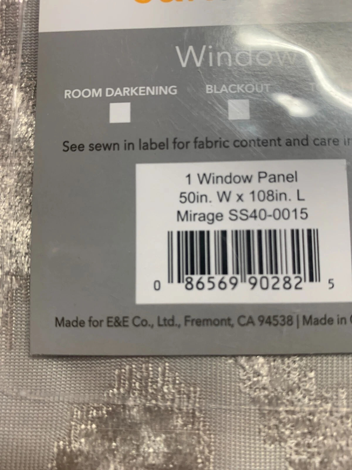 SUN SMART Mirage Total Blackout Single Window Curtain, Champagne, 50"W X 108"L